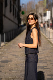 Dark denim vest